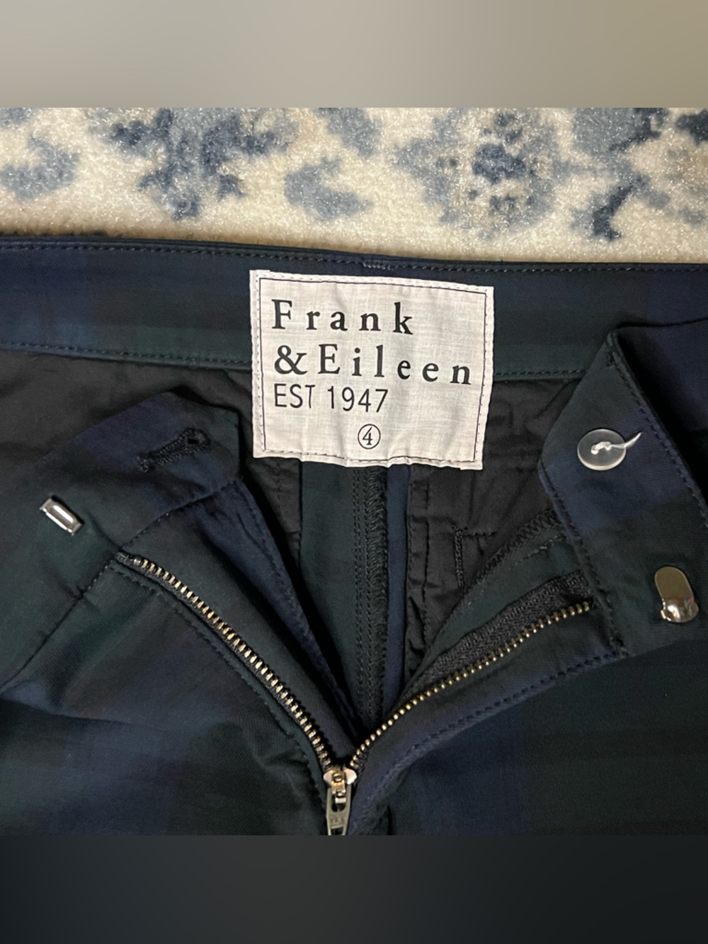 Frank & Eileen Wicklow Plaid Chinos - Navy & Green - Picture 7 of 9